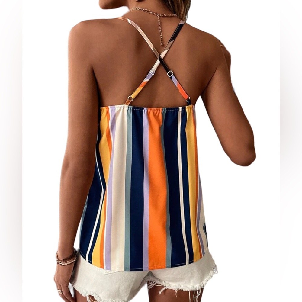 NWOT Multicolor Striped Cami Top - Picture 5 of 6